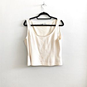 St. John Ivory Santana Knit Tank Top Size 12